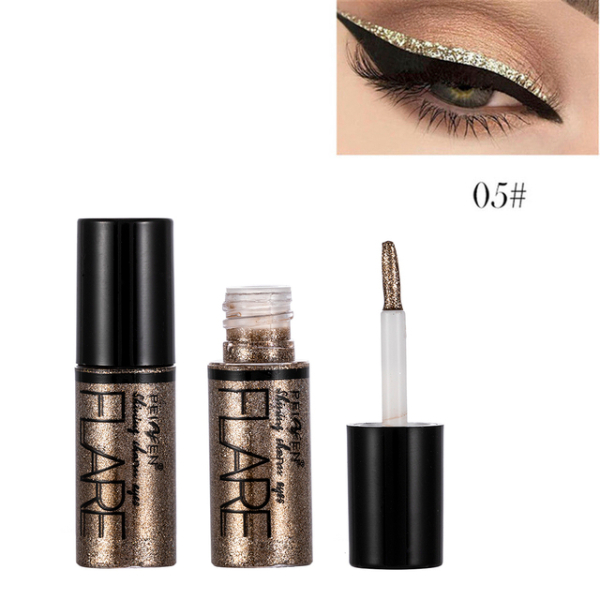 5 Color Metallic Shiny Eyeshadow Glitter Liquid Eyeliner Makeup Eye Liner Pen-Waterproof Makeup