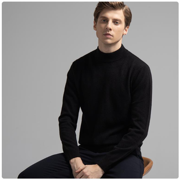 Men 100 Cashmere Sweater 2021 Men's Casual Winter Knit Warm Men Half Turtleneck Pullover Coat Sweatshirts, Cardigans & Hoodies