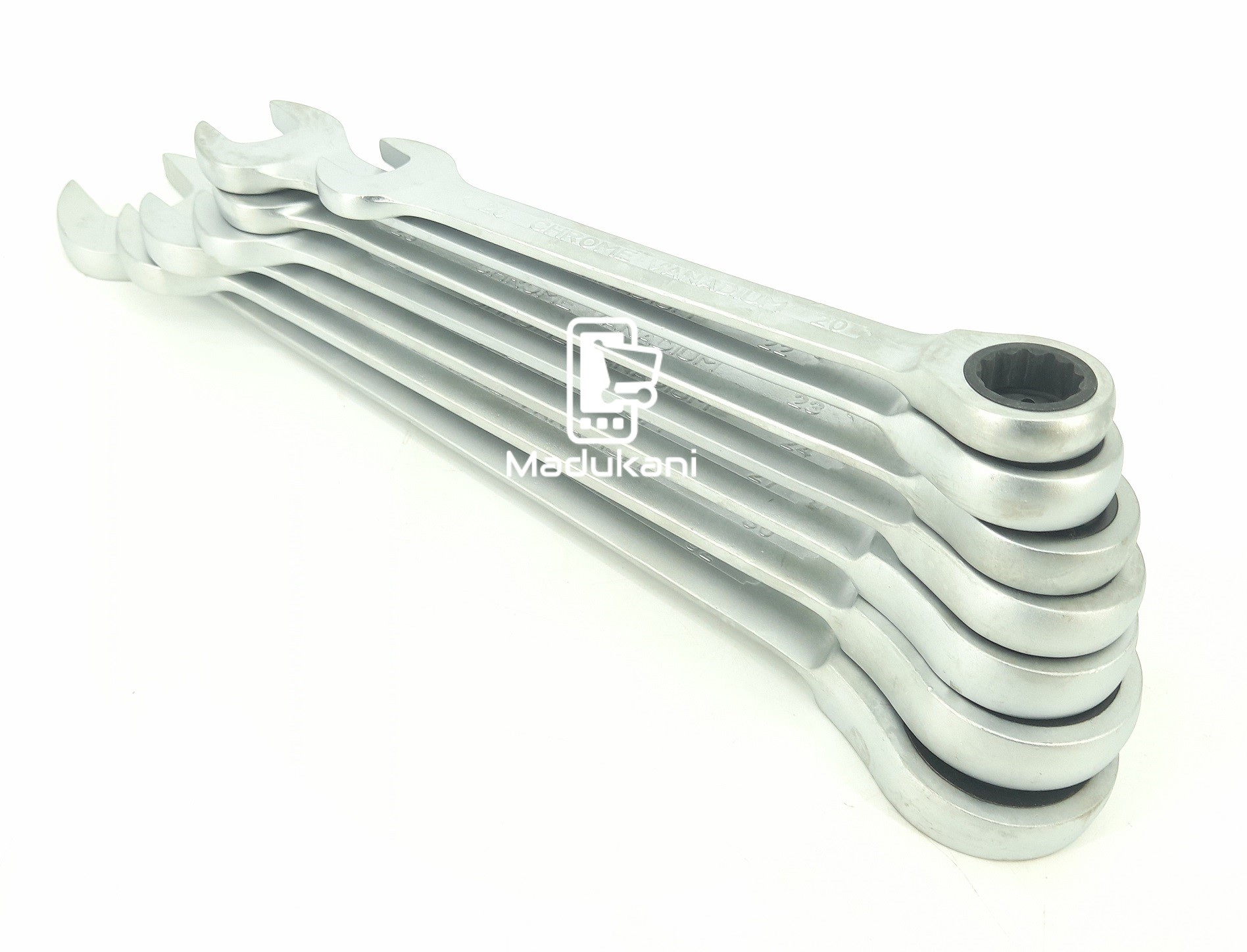 7PCS XXL Chrome Vanadium Ratchet Combination Spanner Wrench Set