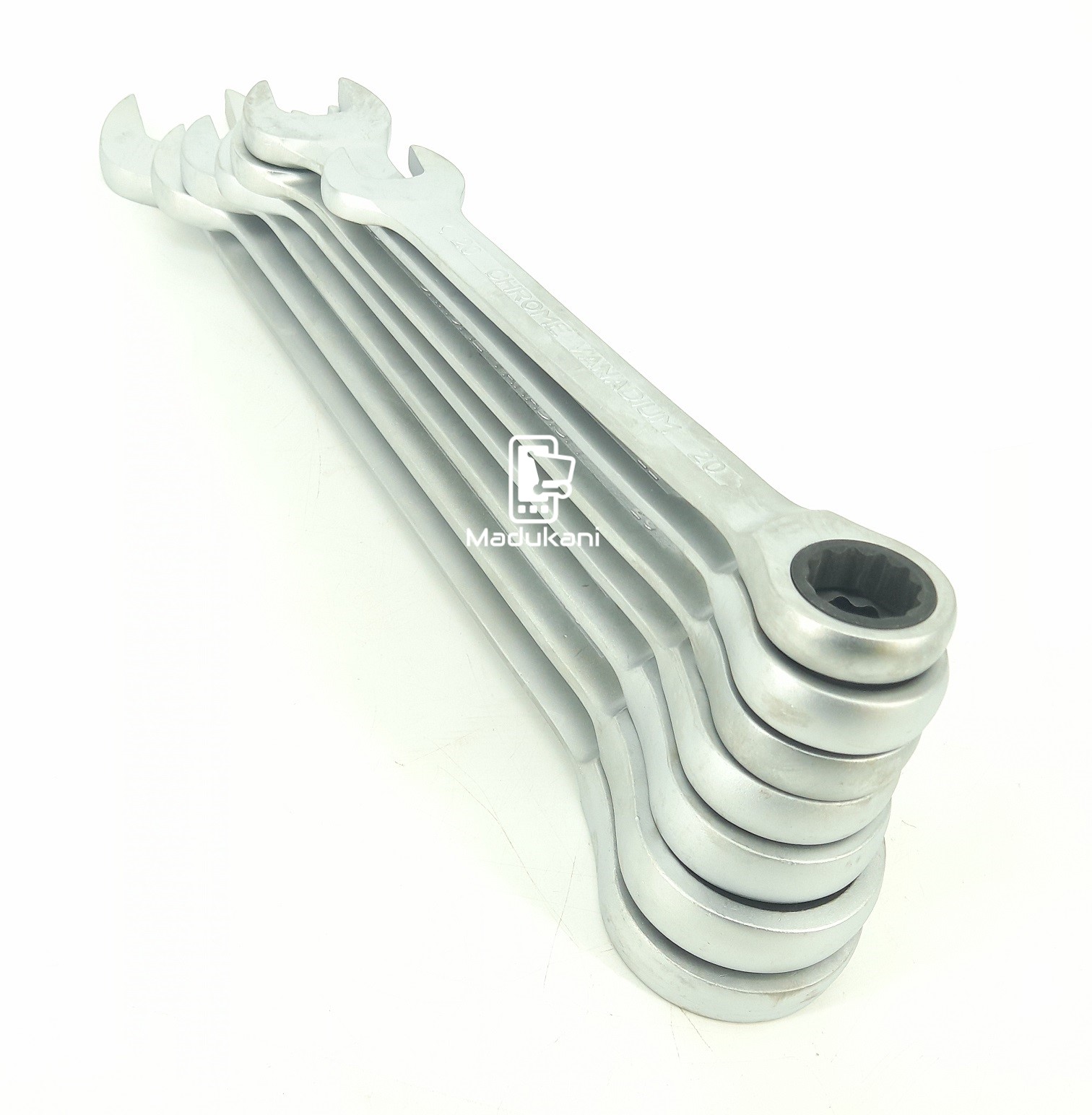 7PCS XXL Chrome Vanadium Ratchet Combination Spanner Wrench Set