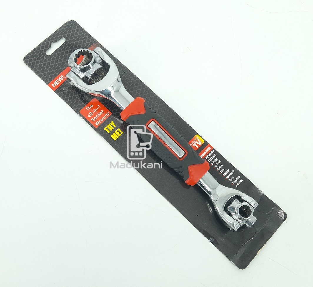 48 in 1 Multifunction Dog Bone Rotating 8 Socket Spanner Wrench