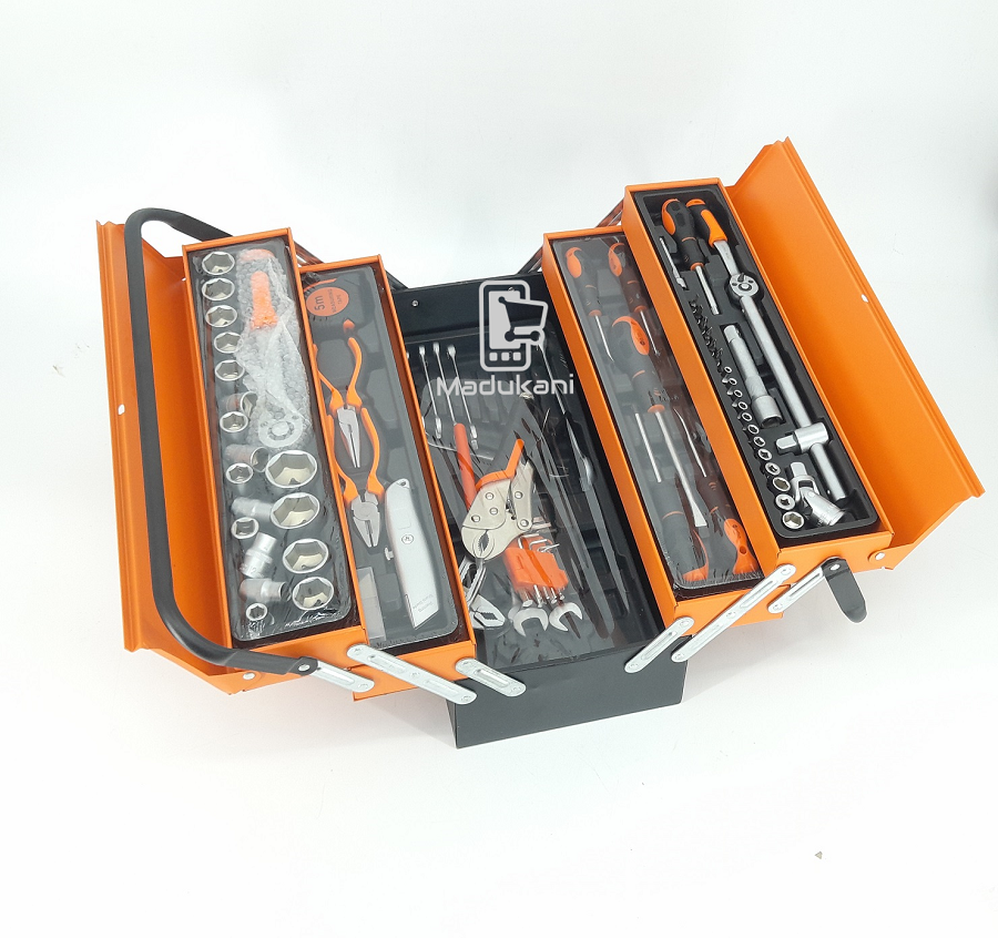 85PCS Complete Tool Set With Cantilever Metal Toolbox Tool Box