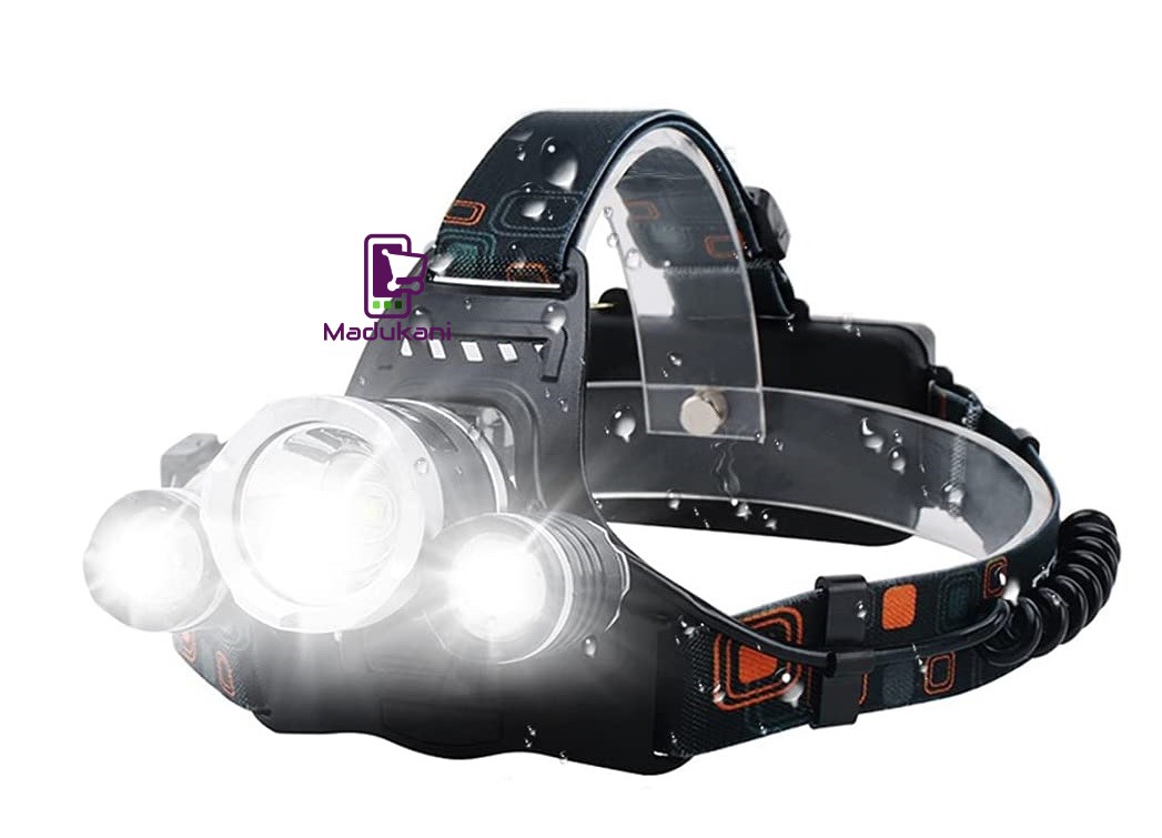 Rechargeable 3 LED Headlamp Head Torch with Bicycle Mount