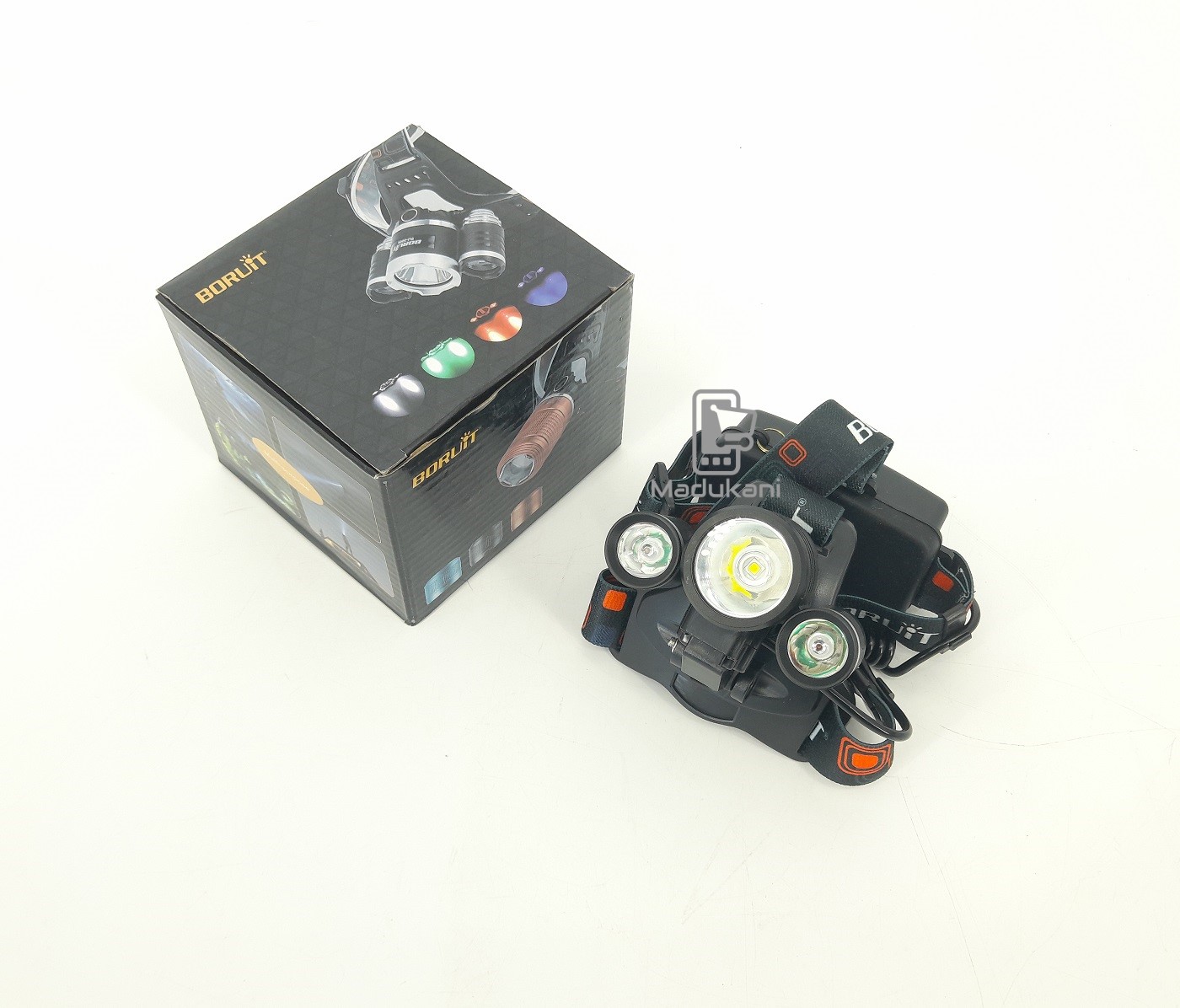 Rechargeable 3 LED Headlamp Head Torch with Bicycle Mount