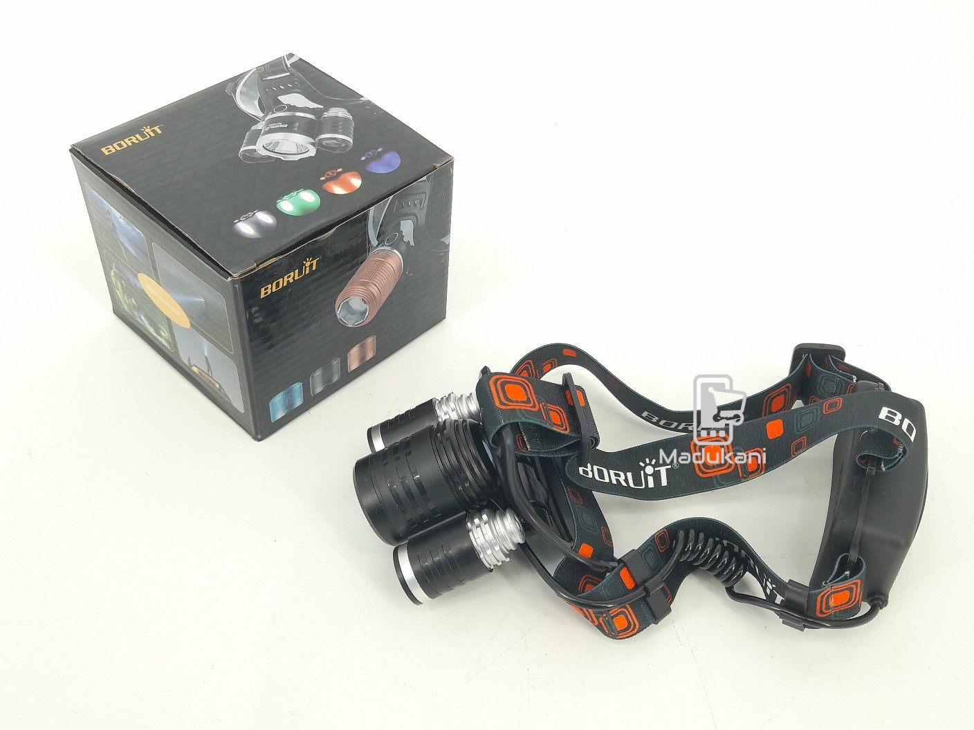 Rechargeable 3 LED Headlamp Head Torch with Bicycle Mount