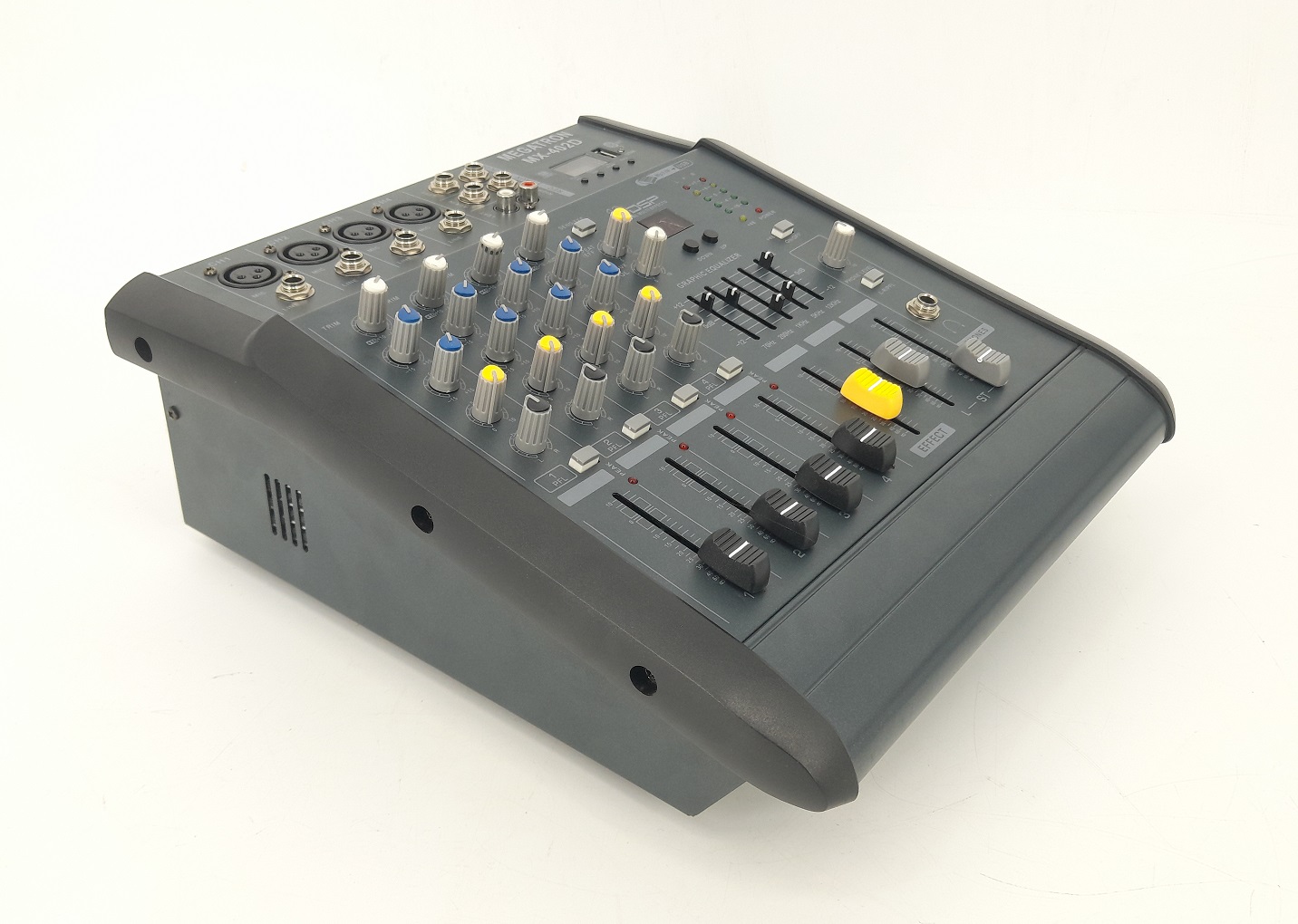 Megatron 4 Channel Powered Mixer with Bluetooth, SD, USB, Phantom Power