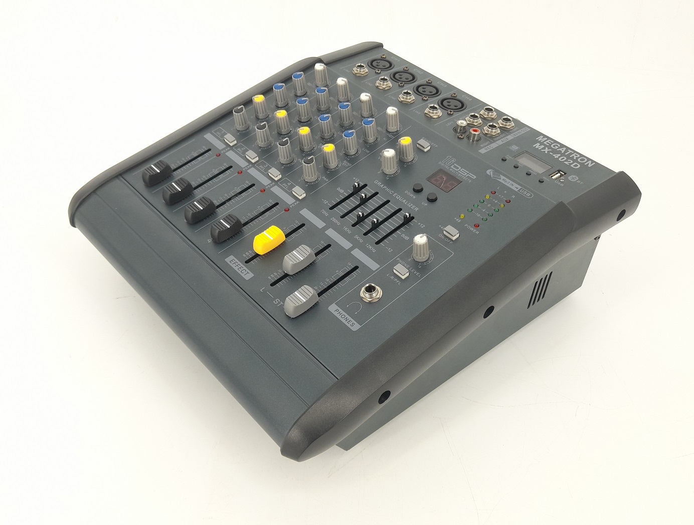 Megatron 4 Channel Powered Mixer with Bluetooth, SD, USB, Phantom Power