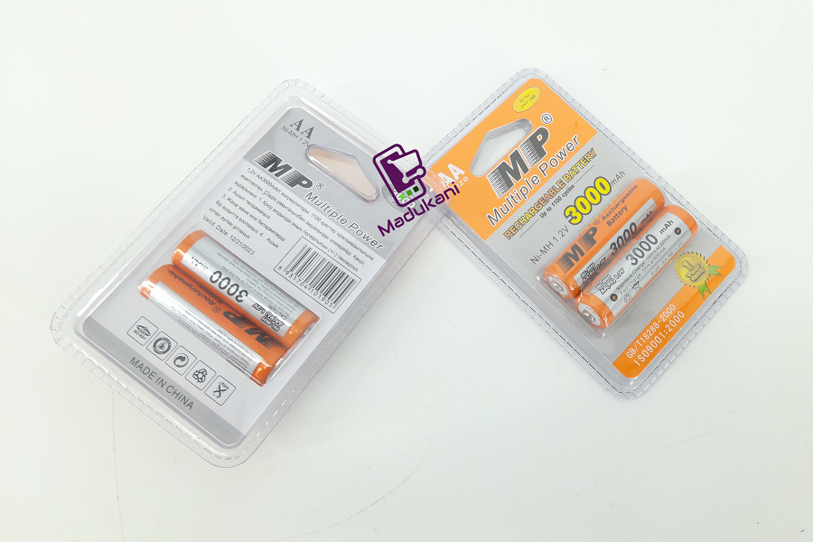 4PCS 3000mAh Size AA Rechargeable Batteries