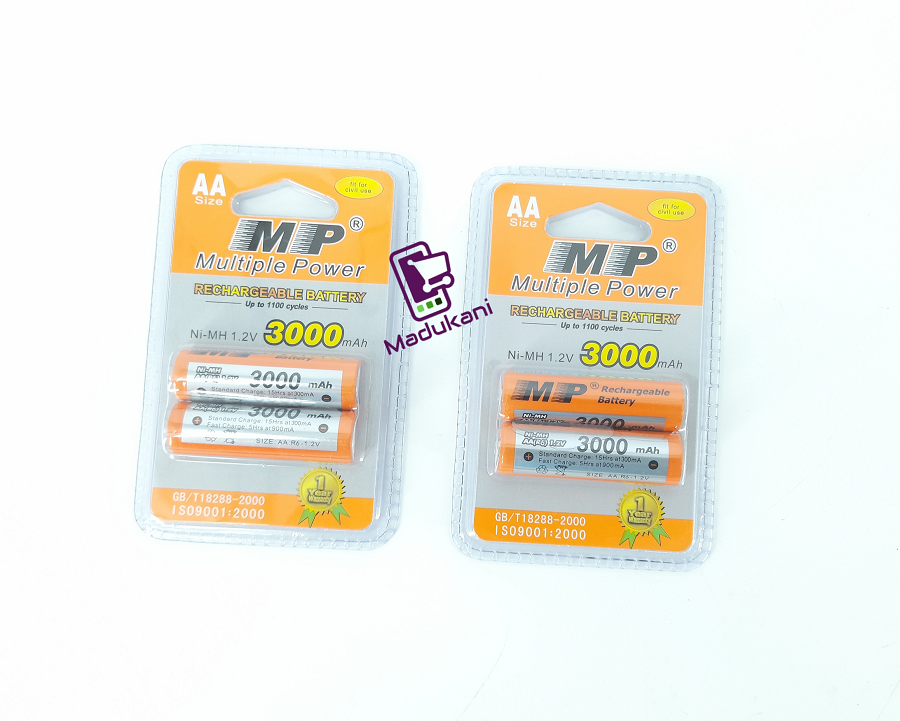 4PCS 3000mAh Size AA Rechargeable Batteries