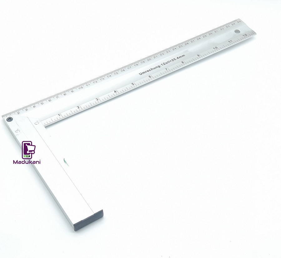 300mm 12 inches Double Scale Aluminum Right Angle Ruler Square with Spirit Level Bubble