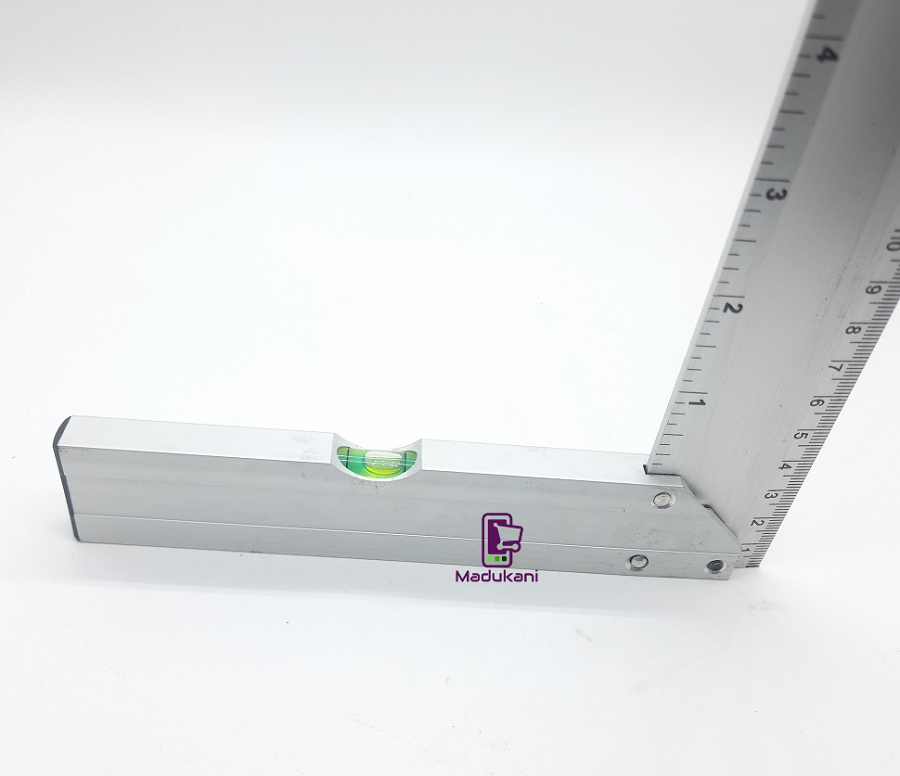 300mm 12 inches Double Scale Aluminum Right Angle Ruler Square with Spirit Level Bubble