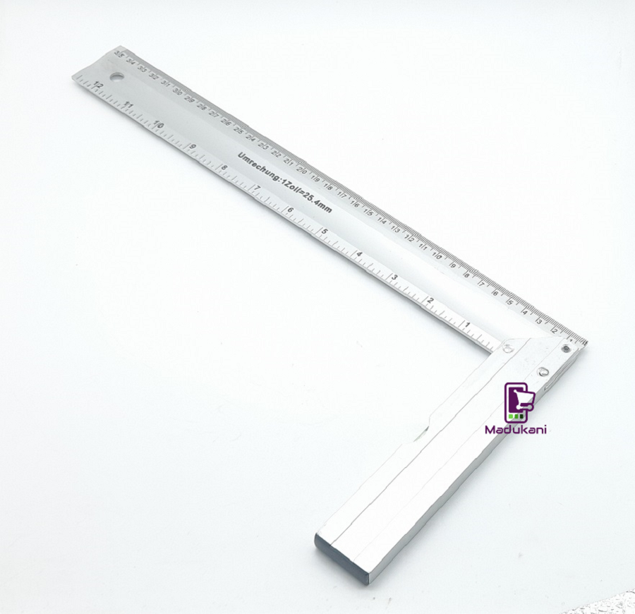 300mm 12 inches Double Scale Aluminum Right Angle Ruler Square with Spirit Level Bubble