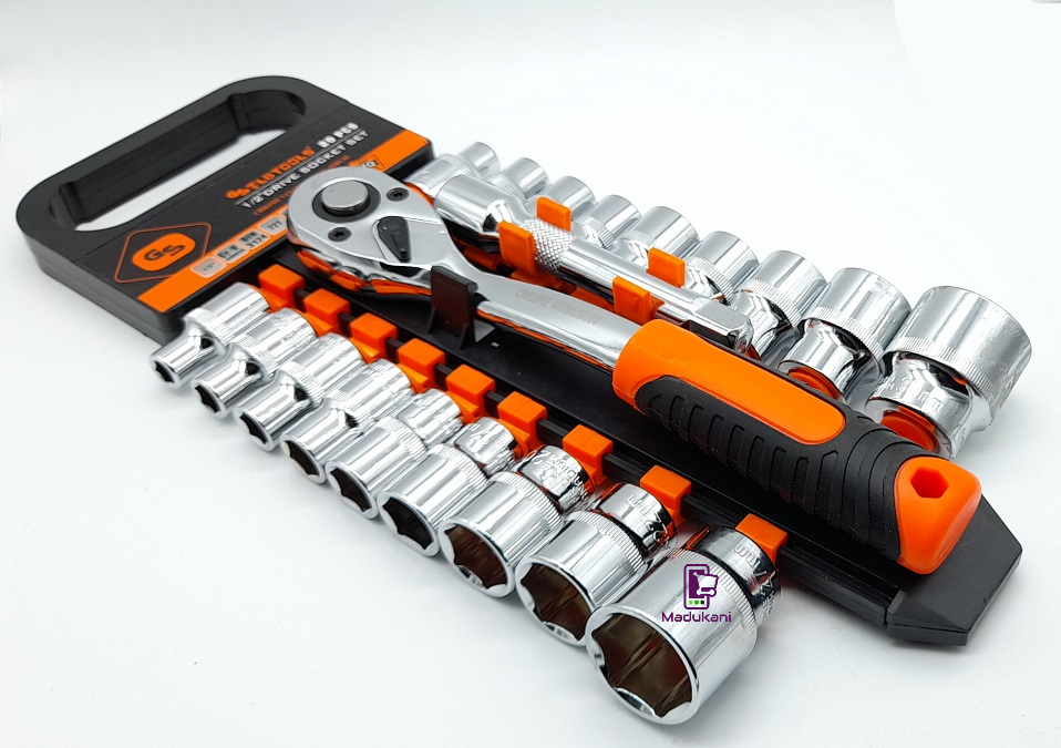 1/2 Inch 20PCS Ratchet Wrench Box Spanner Socket Set