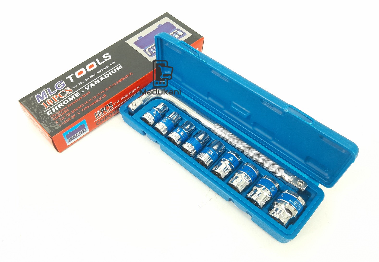 MLG 10PCS 0.5 Half Inch Dr Socket Wrench Box Spanner Set