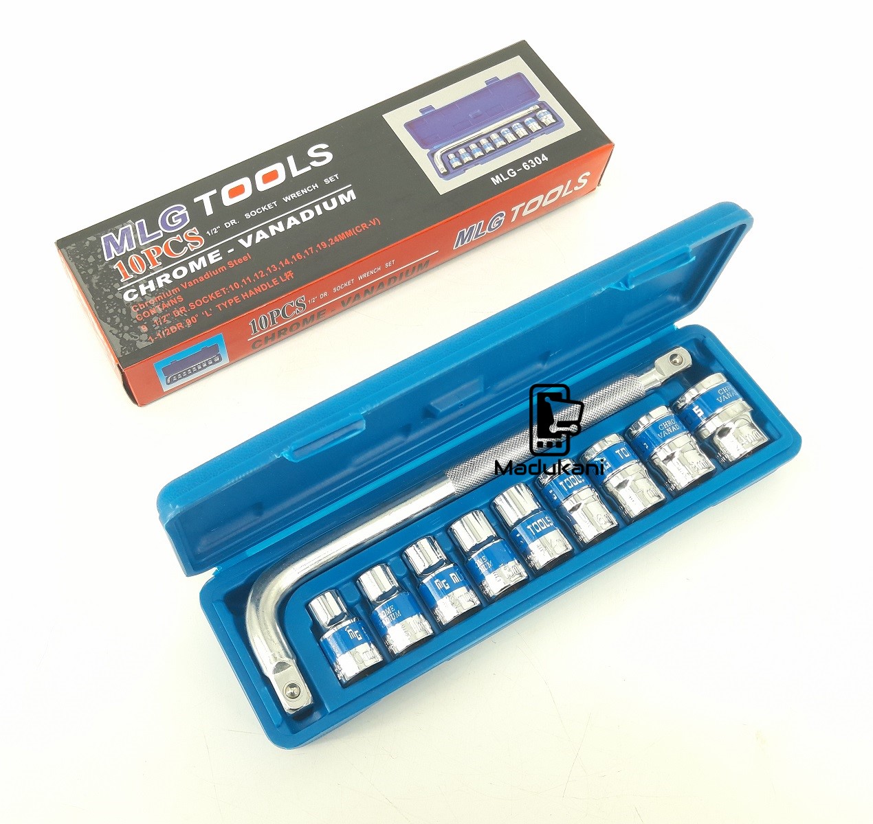 MLG 10PCS 0.5 Half Inch Dr Socket Wrench Box Spanner Set