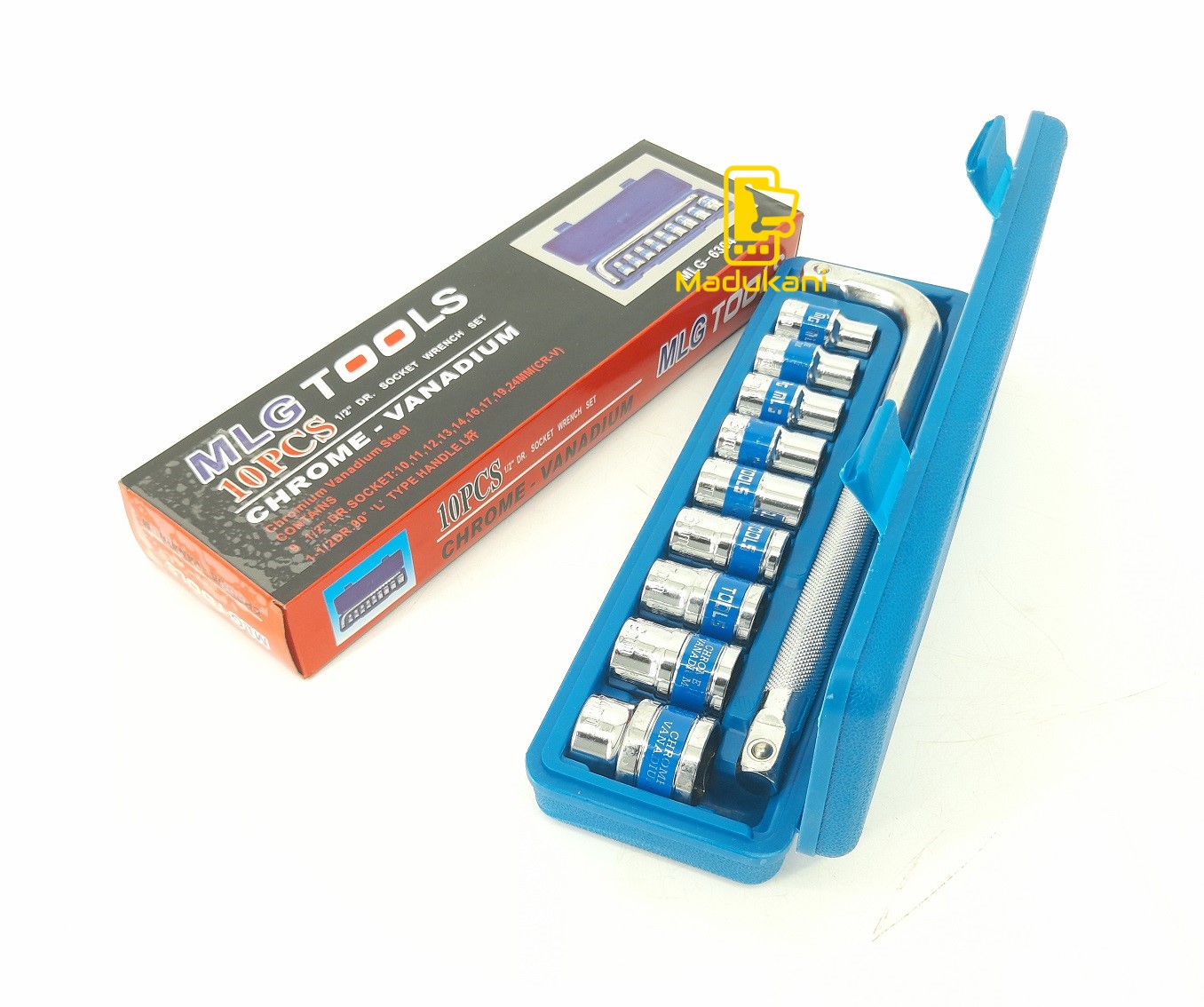 MLG 10PCS 0.5 Half Inch Dr Socket Wrench Box Spanner Set