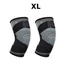 1 pair of knee pads wrapped with bandages to support and protect pain relief Black XL