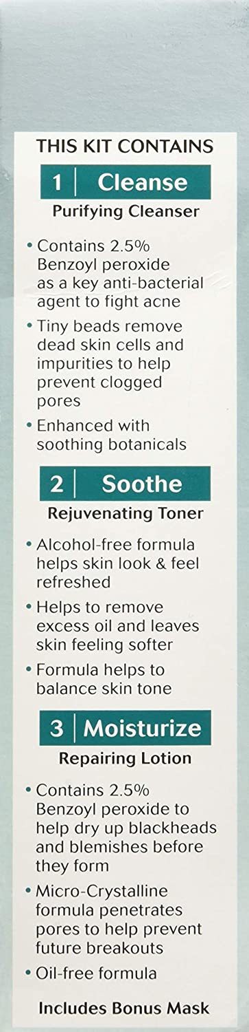 Equate 3-Step Acne Treatment System + Mask