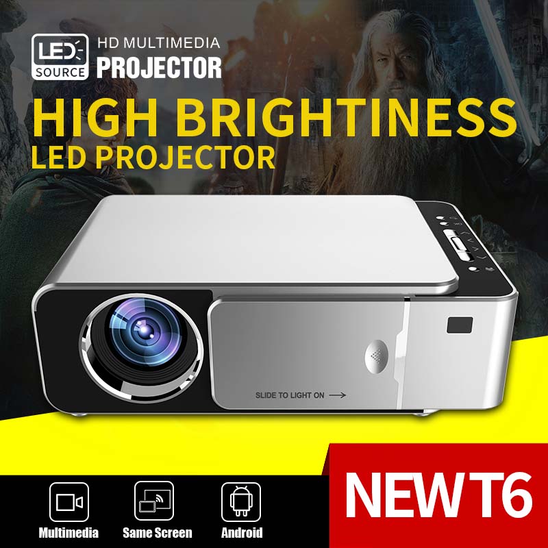 JAVAID T6 LED Projector HD 3500 Lumens Portable HDMI-compatible USB Support 4K 1080p Home Theater Cinema Proyector Beamer