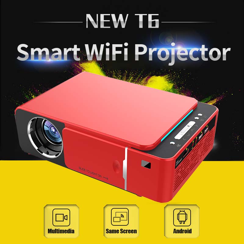 JAVAID T6 LED Projector HD 3500 Lumens Portable HDMI-compatible USB Support 4K 1080p Home Theater Cinema Proyector Beamer