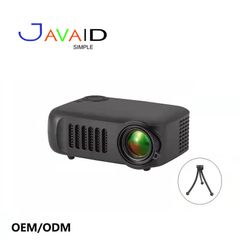 (Free Gift ) JAVAID 2022 Projector New A10 Mini 1600 Lumens 480*360Pixels Portable LED Home Multimedia Video Player Built-in Speaker White Small Black L
