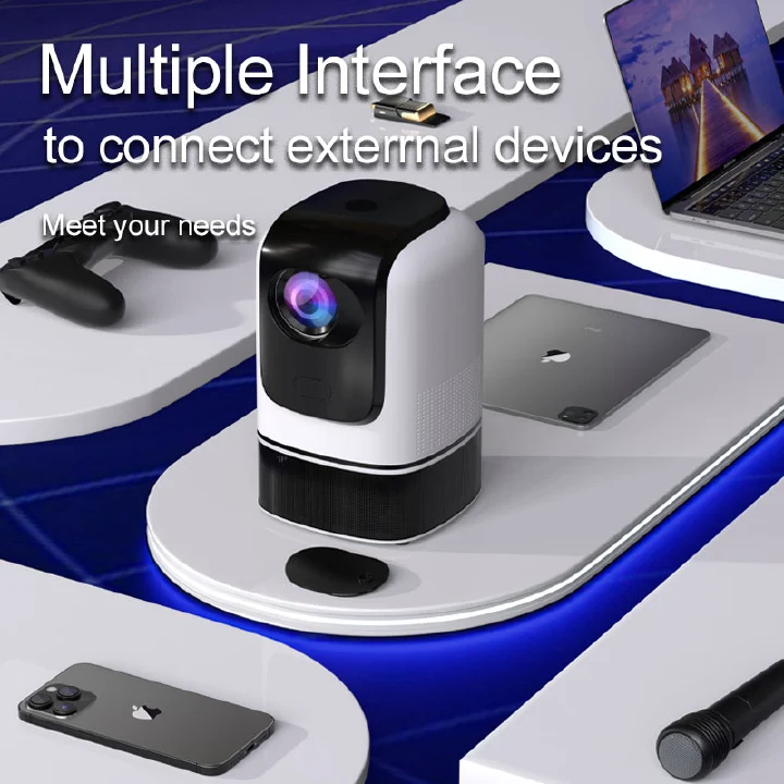 New Upgrade Wide Color Gamut Support 4K Real 200 ANSI  720P High Quality Smart Zhixiang System No Need Tripod Easy Installation Projector
