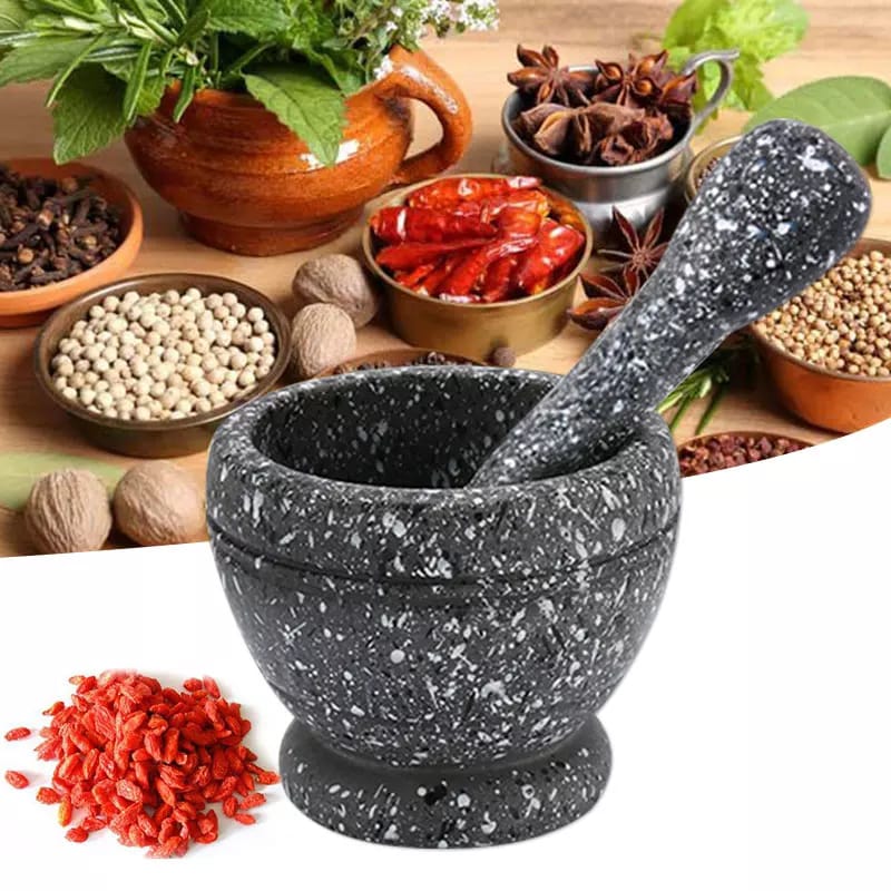 Granite profile kitchen mortar and pestle