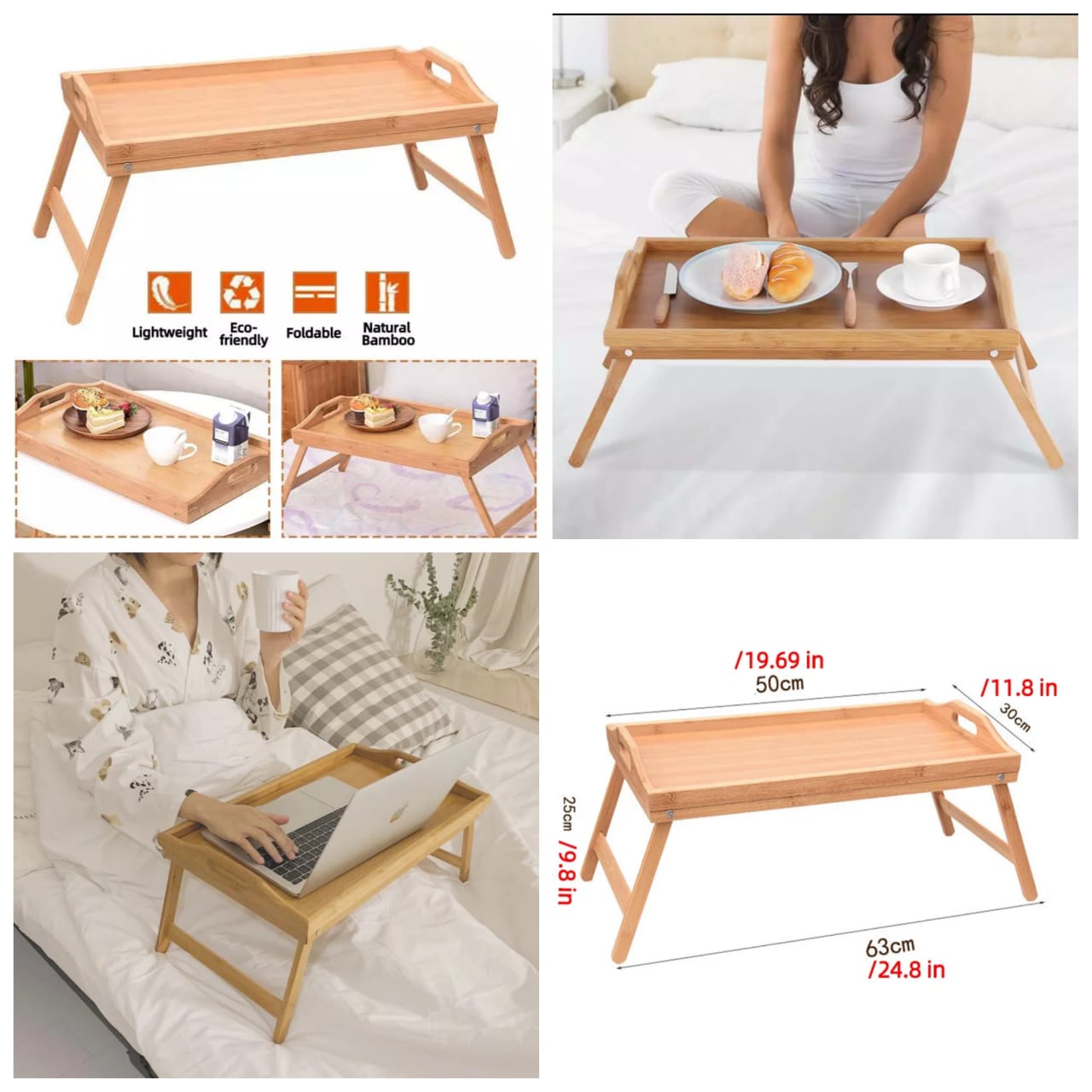 Multi purpose Bamboo tray