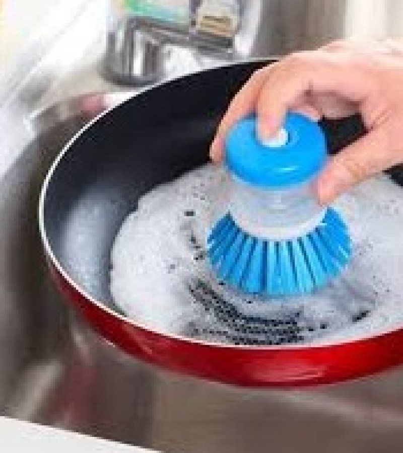 Kitchen Dish wash brush with auto detergent press
