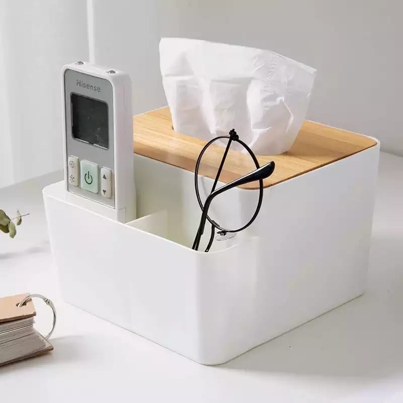 Multifunctional Desktop / Remote organizer with serviette holder