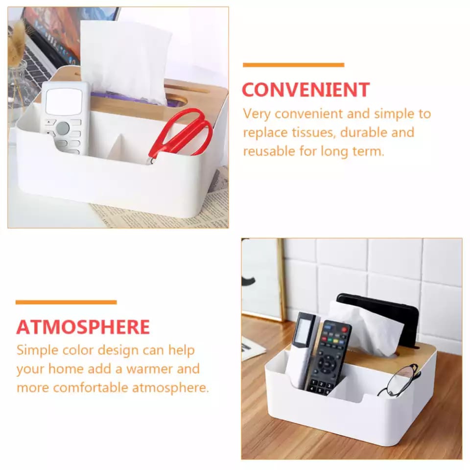 Multifunctional Desktop / Remote organizer with serviette holder