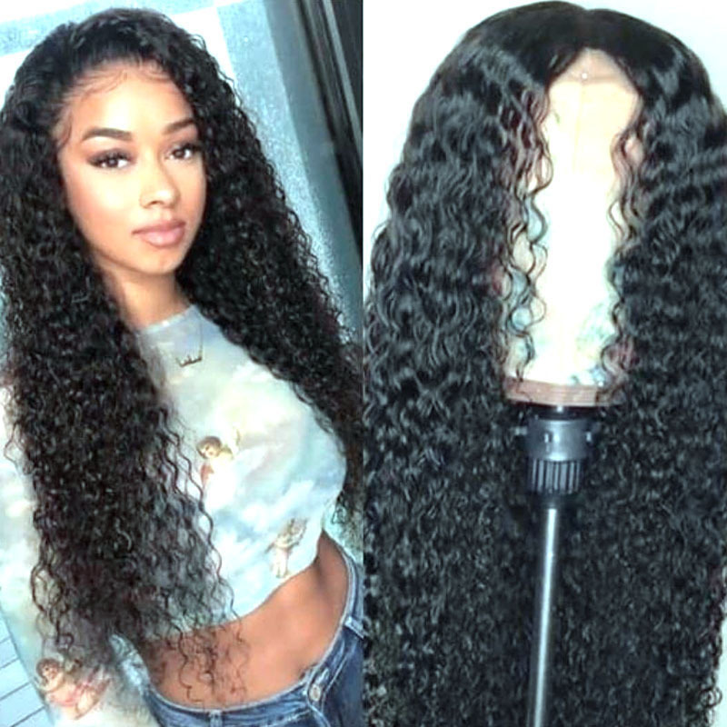 Wig ladies fashion long curly black wigs hair for women  gift