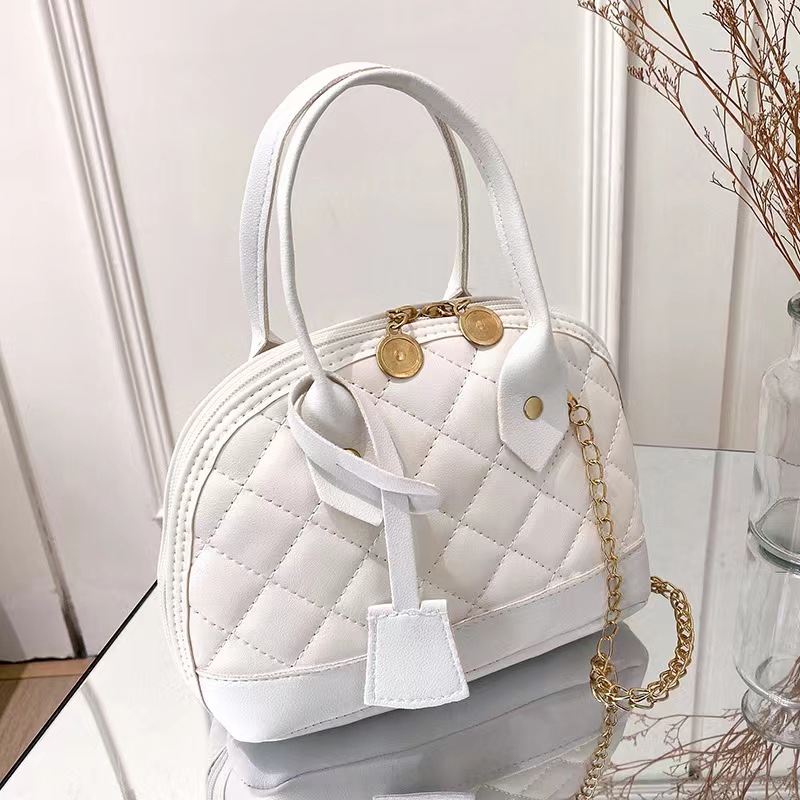 New arrival simple chain bag new fashion diamond lattice shell scene sling handbags for women gift