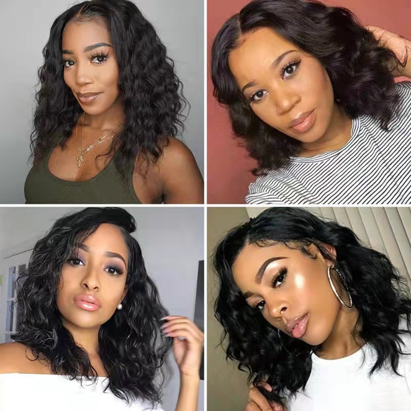 African tidal wave water ripples wig curly short black fashion wigs new hair for women gift