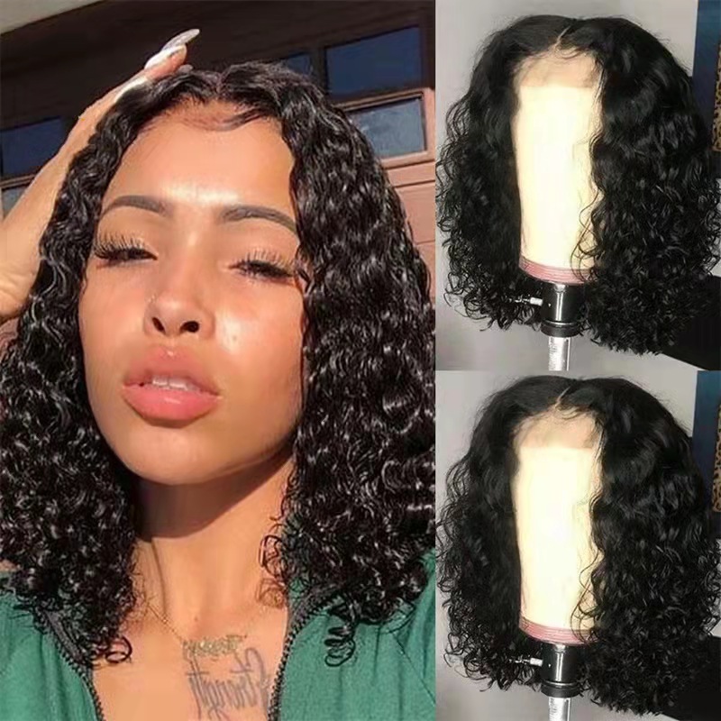 African tidal wave water ripples wig curly short black fashion wigs new hair for women gift