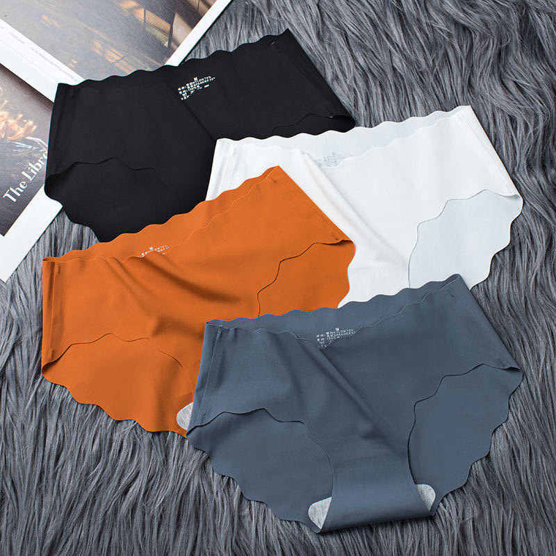 4 Pairs Underwear Non-trace Cotton Midwaist briefs Women Anti-bacterial Breathable Comfortable