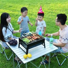 Barbecue Folding Small Outdoor Portable Grill Charcoal Black as picture
