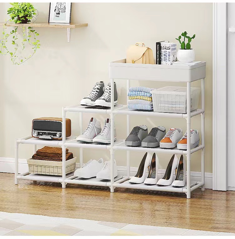 Large capacity 4-layer  Trapezoidal Assembly Multifunctional Storage Shoe Rack Household Storage Rack