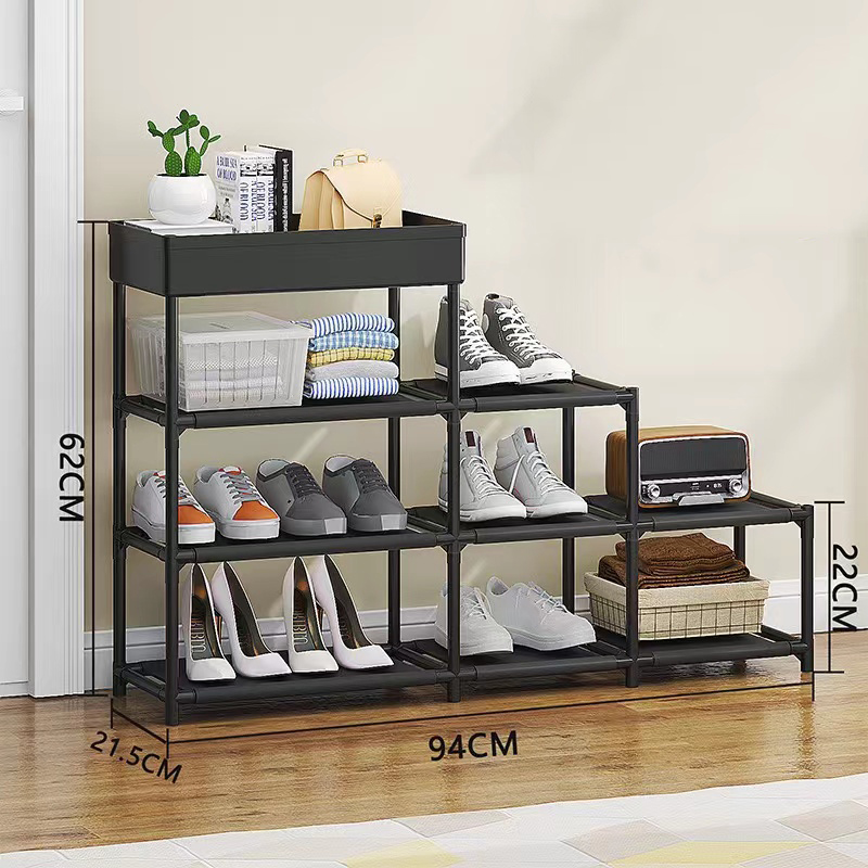 Large capacity 4-layer  Trapezoidal Assembly Multifunctional Storage Shoe Rack Household Storage Rack