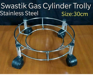 Heavy Stainless Steel 27cm Gas Cylinder Trolley/Stand