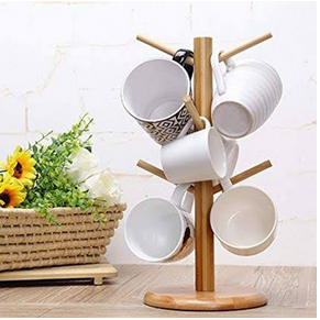 6 Pieces Wooden Cups/Mug Stand/Holder