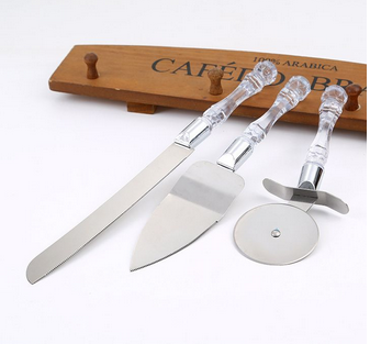 3 in 1 Cake Trowel, Knife And Cake/Pizza Cutter Set