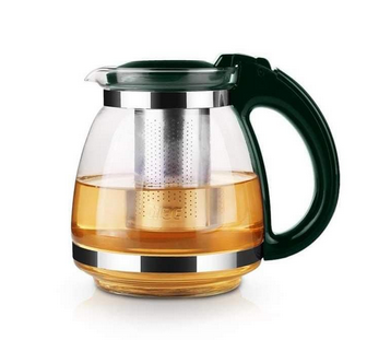 1.1 Litre Stainless Steel High Temperature Resistant Glass Infusion Tea Pot With Strainer