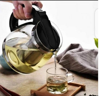 1.1 Litre Stainless Steel High Temperature Resistant Glass Infusion Tea Pot With Strainer