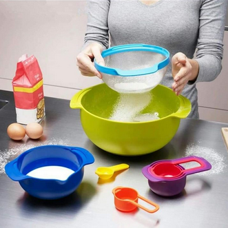 Mixing And Measuring Cups And Bowls Set: Home Kitchen Baking Tools