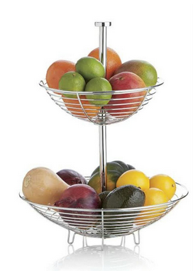 Heavy Stainless steel 2 tiers fruit racks for Kitchen &amp; Dining room