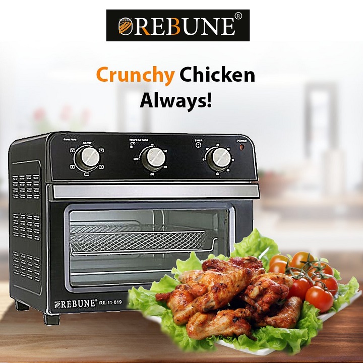 Rebune Air Fryer Oven, 22L - Black(Healthy way to fry foods without oil)