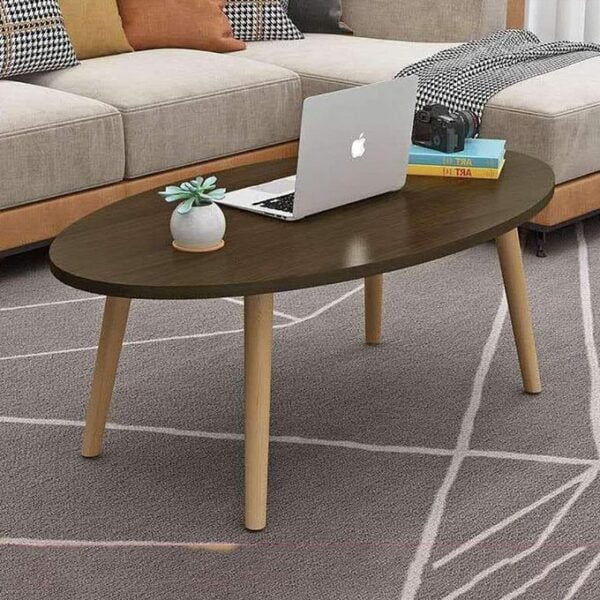 Shee Nordic Oval Coffee Table-Chocolate Brown