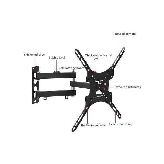 Home Design 14" - 55" Full Motion Swivel Wall Mount TV Bracket