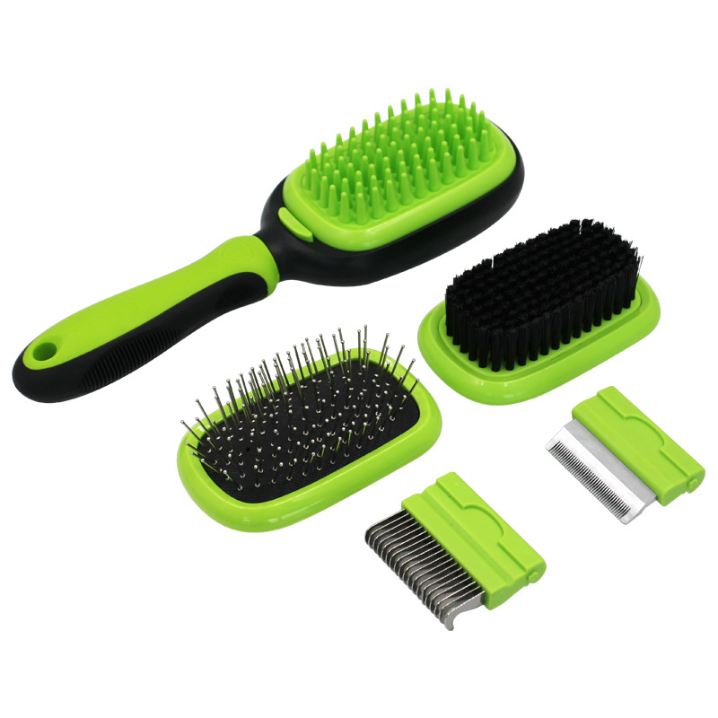New Design  Trendy Animal 5 in 1 Pet Grooming Brush and Comb set Kit for Dogs and Cats